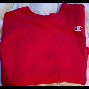 Red women’s champion reverse weave crew neck